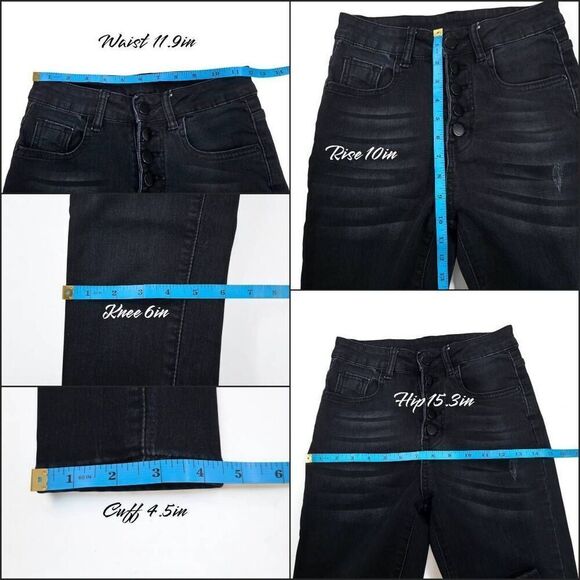 SHEIN High Rise Button-up Skinny Jeans(A010)-Size XS (2/26) for Women - Picture 8 of 9